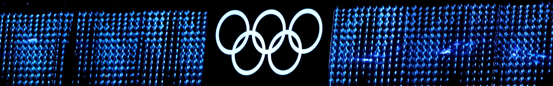 Olympic rings displaying on electronic board