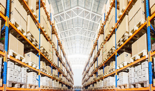 Packages piled up in warehouse