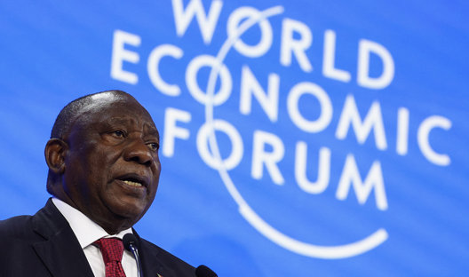 President Cyril Ramaphosa delivers address at the World Economic Forum Annual Meeting in Davos