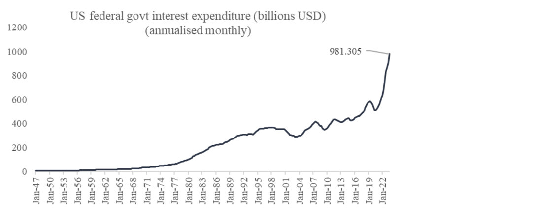 Chart 12: US nominal interest expenditure