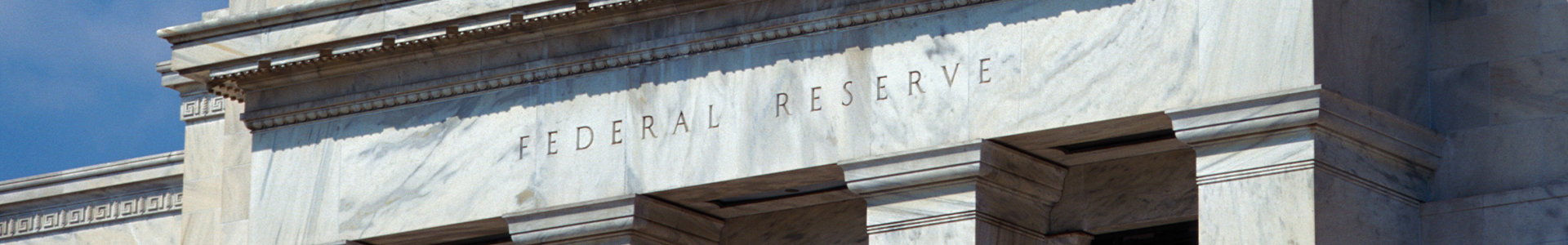 US Federal Reserve building close-up of name
