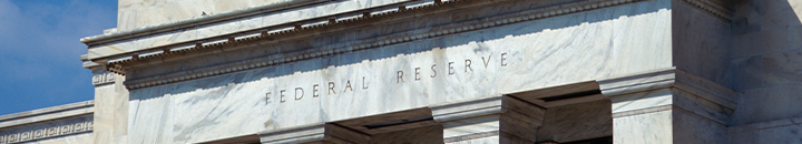 US Federal Reserve building close-up of name