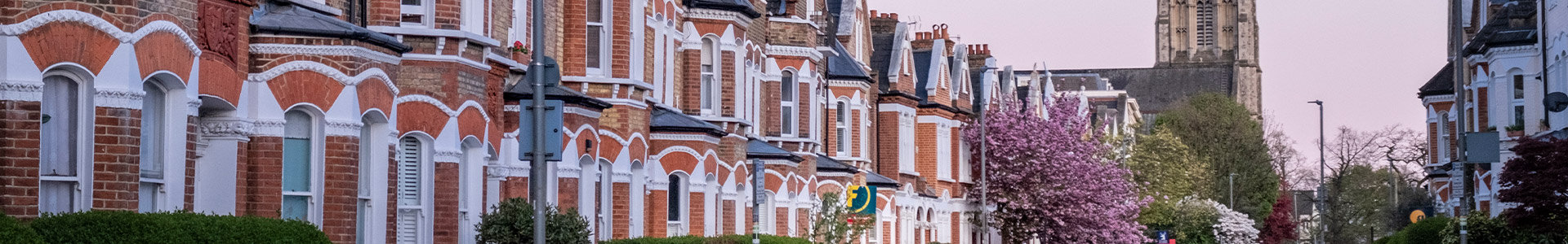 Row of terraced houses in the UK