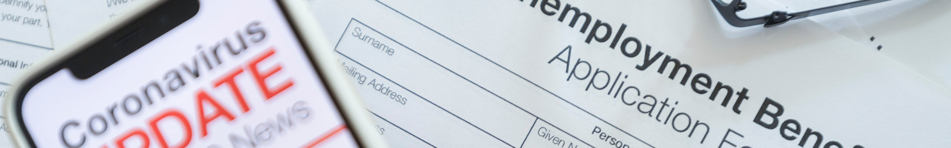 Unemployment benefits application and COVID uupdate on phone