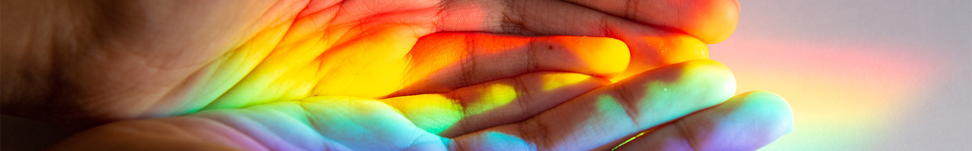 Specrum colours in palm of hands