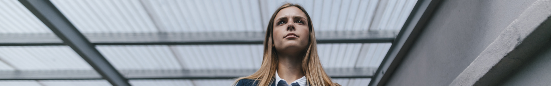 Business woman in navy suit