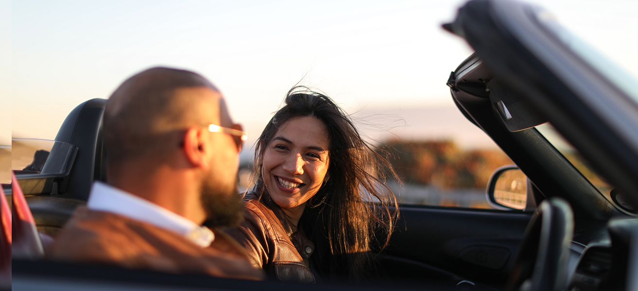 Couple in a sports car