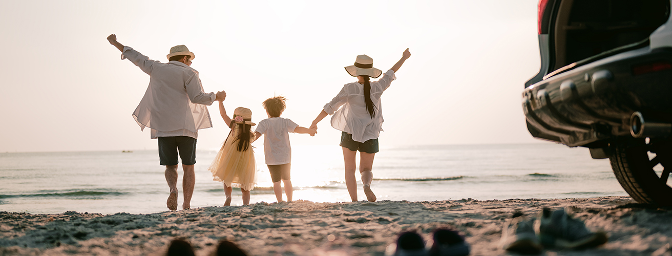 Family enjoying a day at the beach