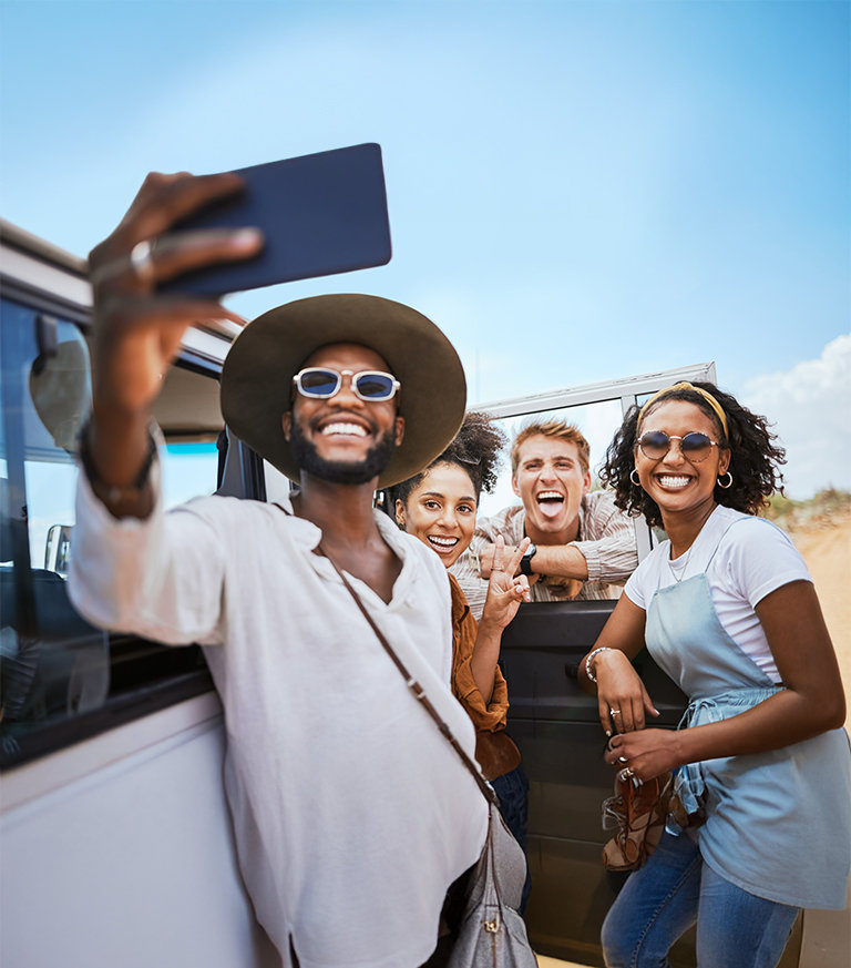 friends taking a selfie