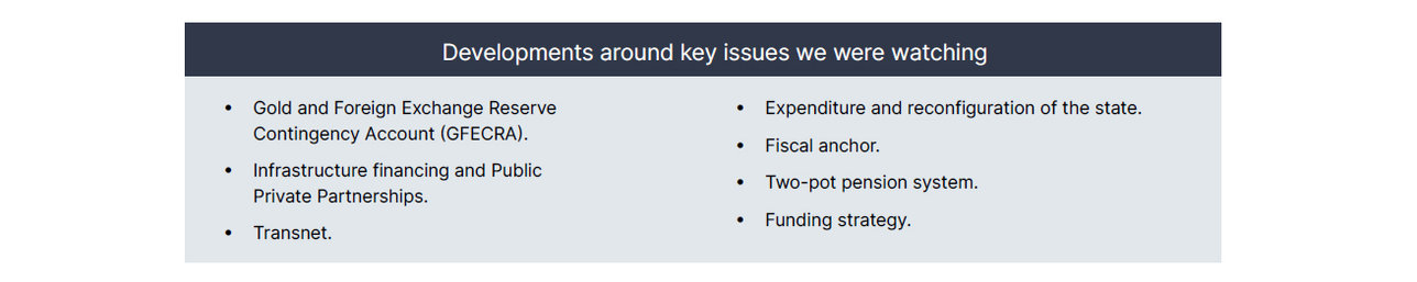 developments table