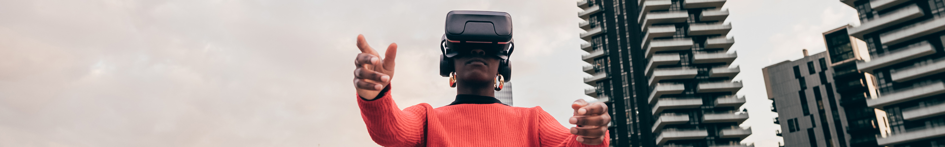 Person wearing VR headset