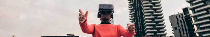 Person wearing VR headset
