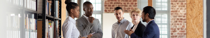 Colleagues collaborating in an office