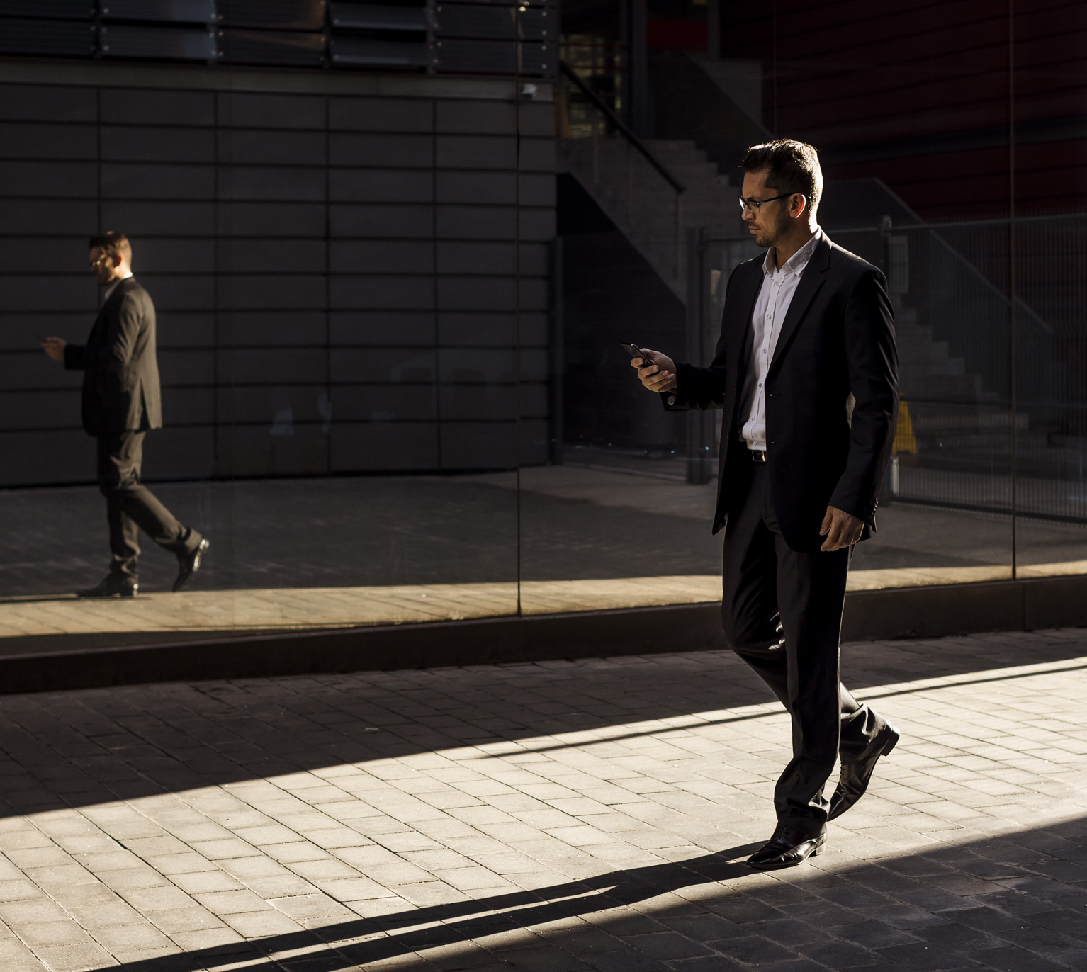 man walking in the street