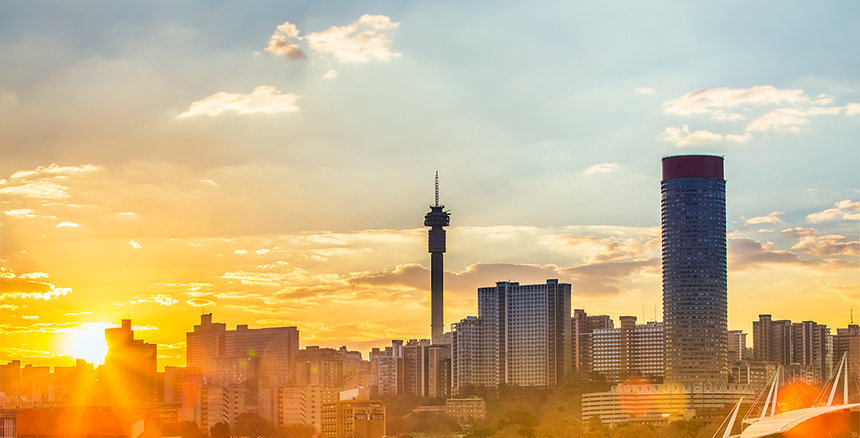 sun set view in Johannesburg