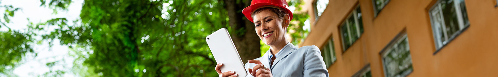 Lady working on tablet