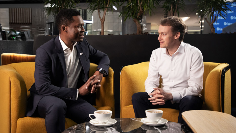Two people chatting about retirement planning