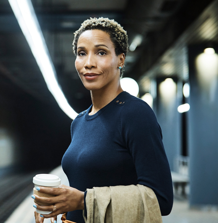 lady at the train station