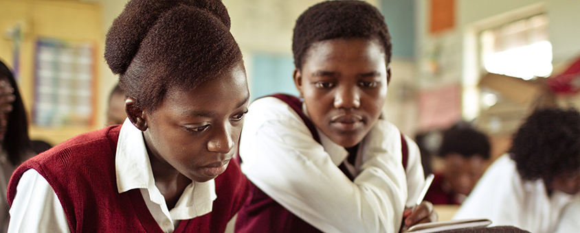 South African school children in class