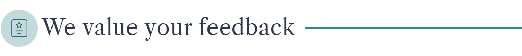 We value your feedback header banner