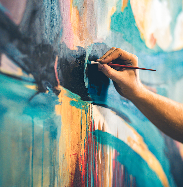 young painter's hand