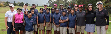 Golf legend, Sally Little giving young aspiring golfers from disadvantaged backgrounds exposure to the professional game