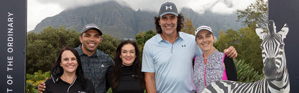 Team Investec with rugby players Bryan Habana and Victor Matfield