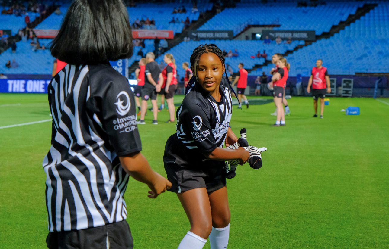 Investec Champions Cup - Children playing on the pitch