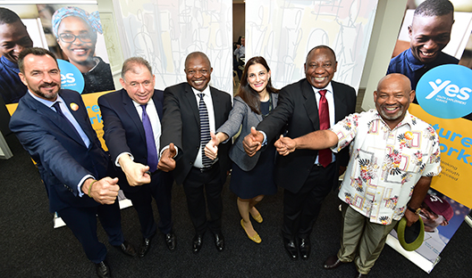President Cyril Ramaphosa with former Investec CEO Stephen Koseff 
