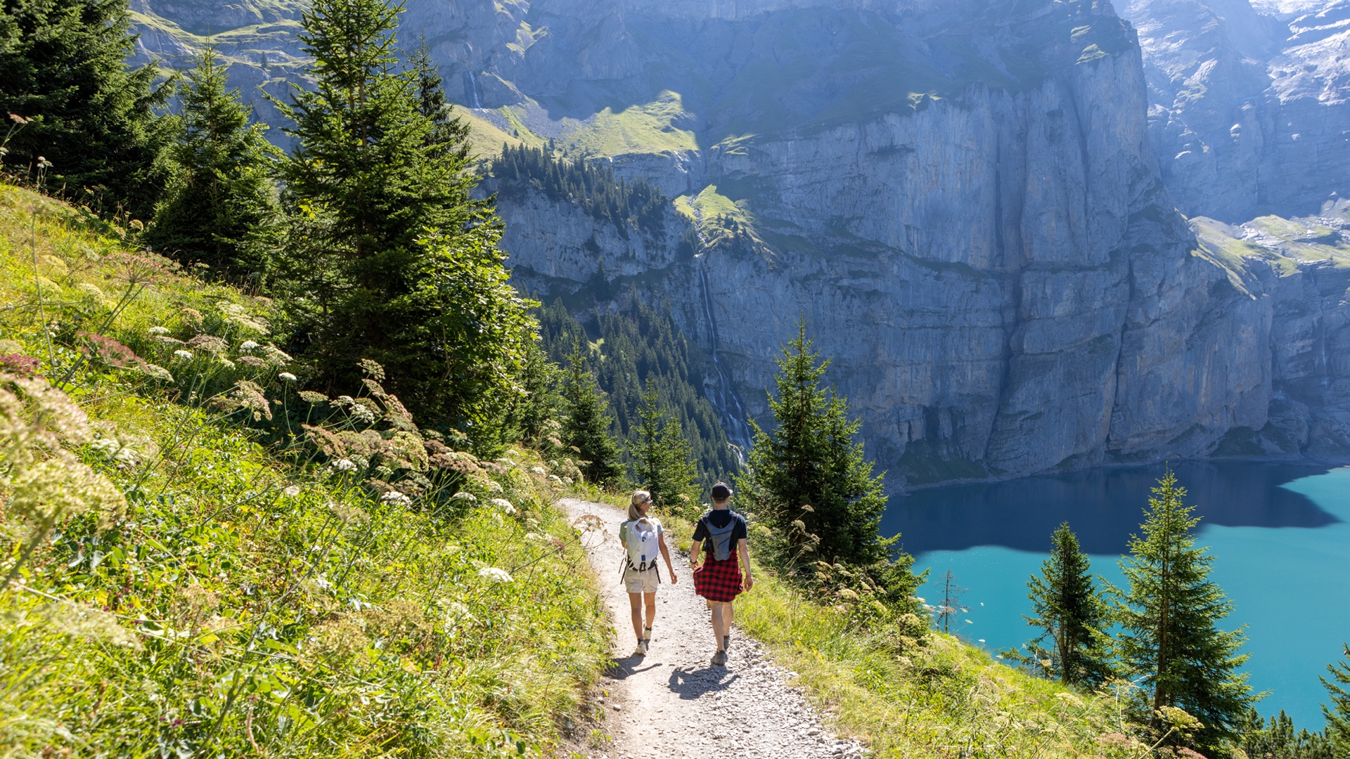 couple taking a walk on a sunny day