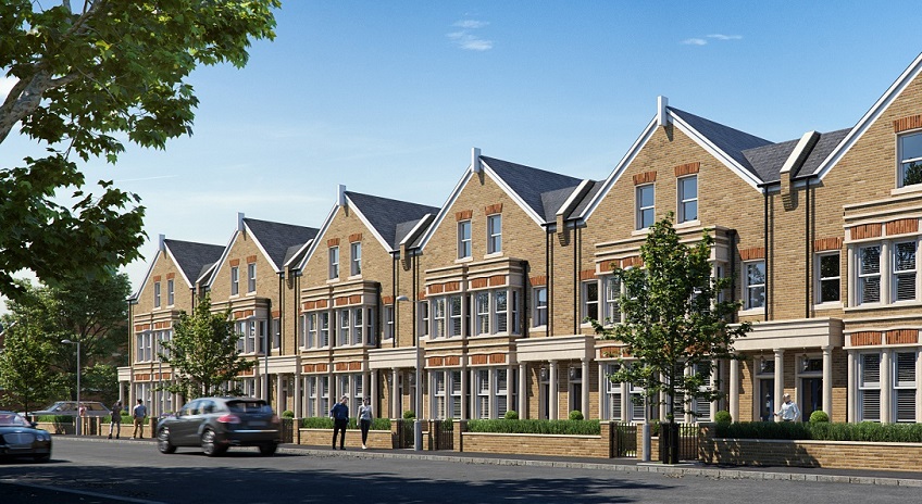Row of new build houses