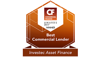 Best Commercial Lender award - 2017 Commercial Finance Awards