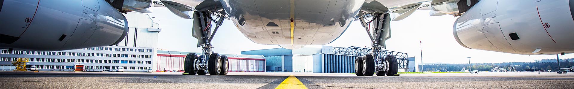 Underbelly of a commercial airliner