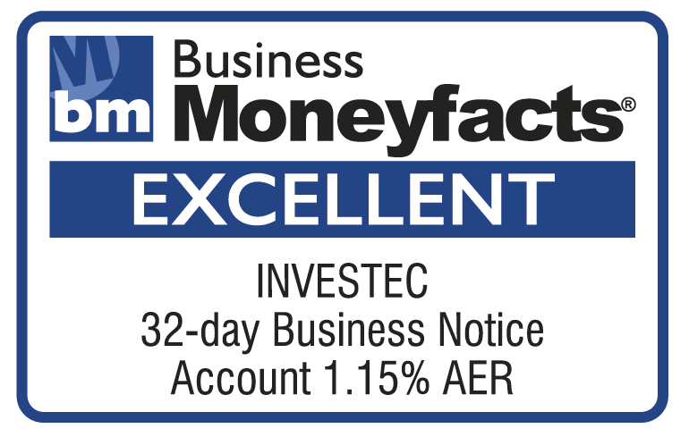 Business Moneyfacts EXCELLENT logo - Investec 32-day Business Notice Account 1.15%