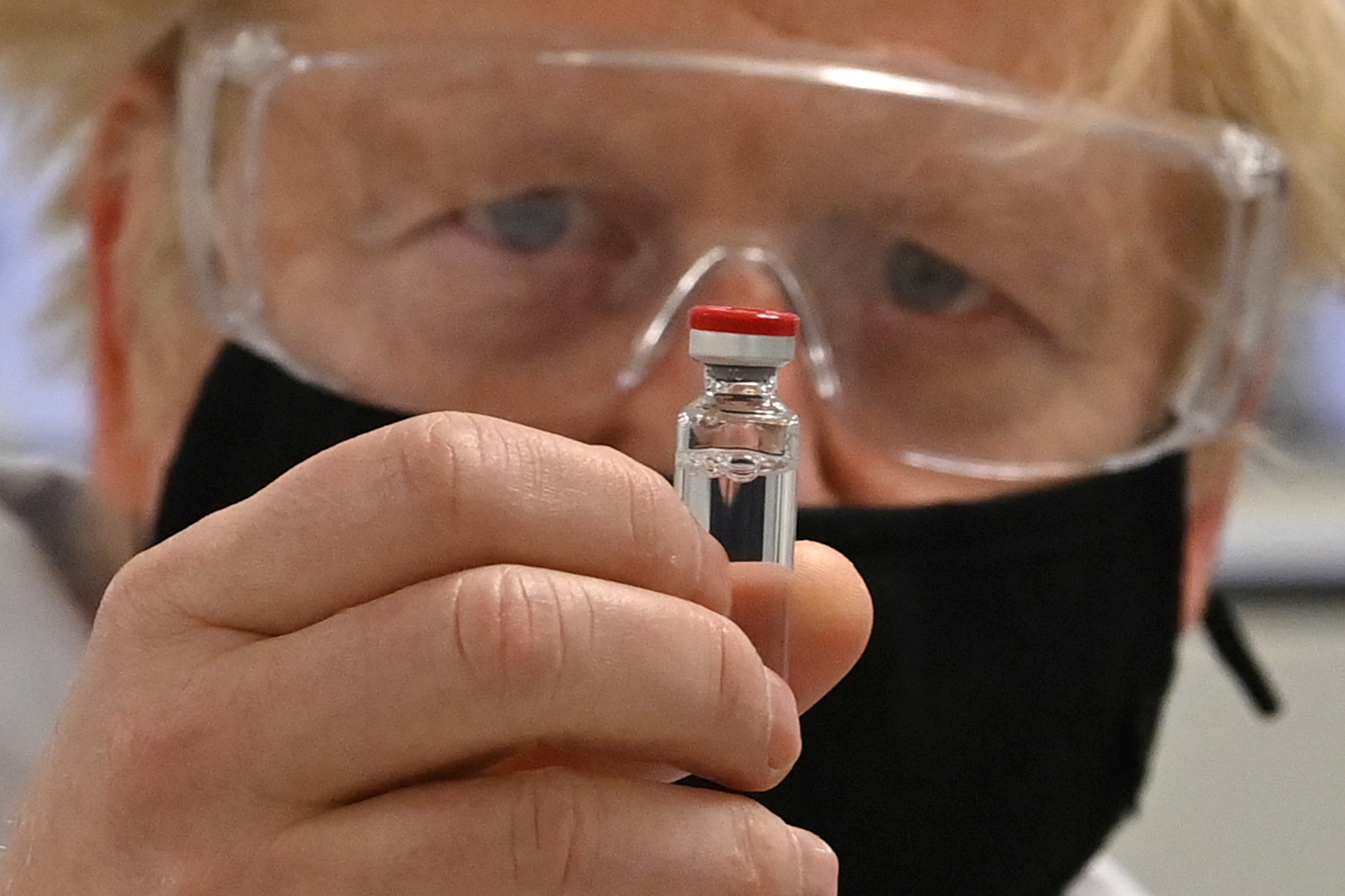 Boris Johnson visits labratory in North Wales