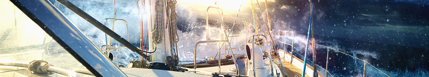 boat sailing through a stormy sea
