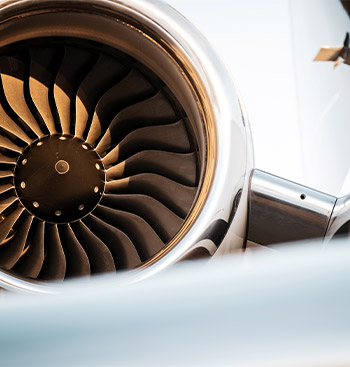 Close up of plane engine