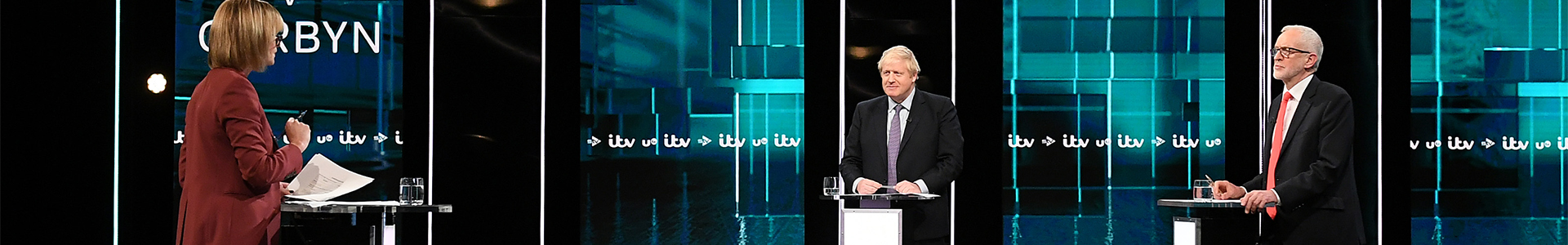 Boris Johnson and Jeremy Corbyn appear on the ITV leaders' debate ahead of the 2019 General Election, presented by Julie Etchingham
