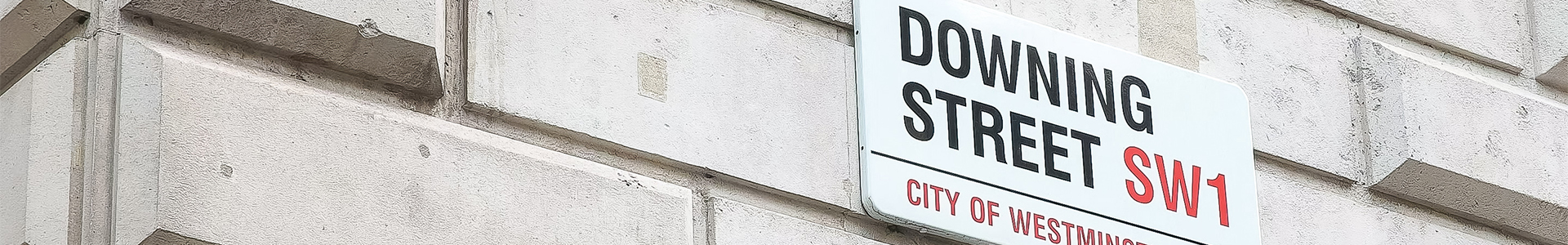 Downing Street's street sign, city of Westminister