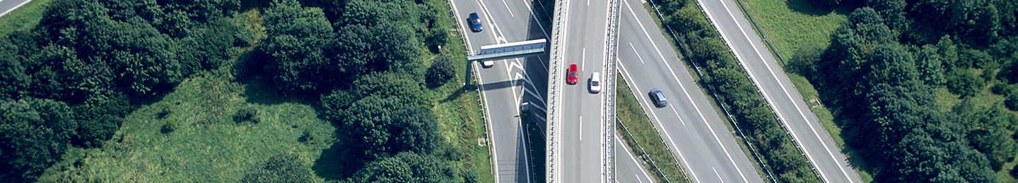 Aerial view of a road junction