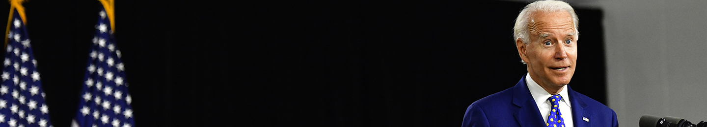 Joe Biden addresses the room