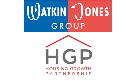 Watkin Jones Group plc and Housing Growth Partnership logos
