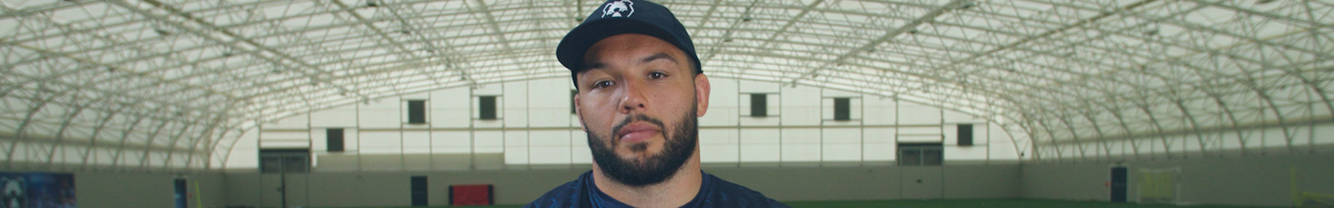 Ellis Genge, England player and Bristol Bear loosehead prop, talking at Bristol's training ground
