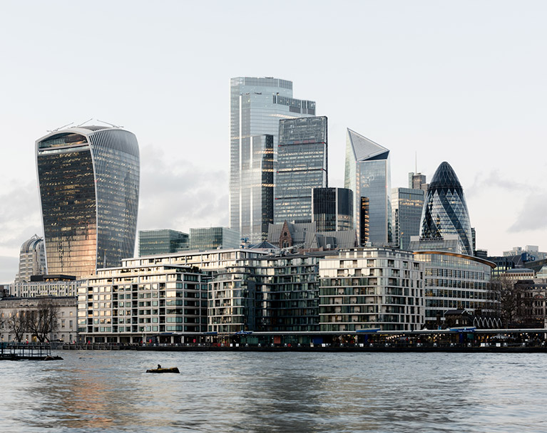 London financial district office buildings