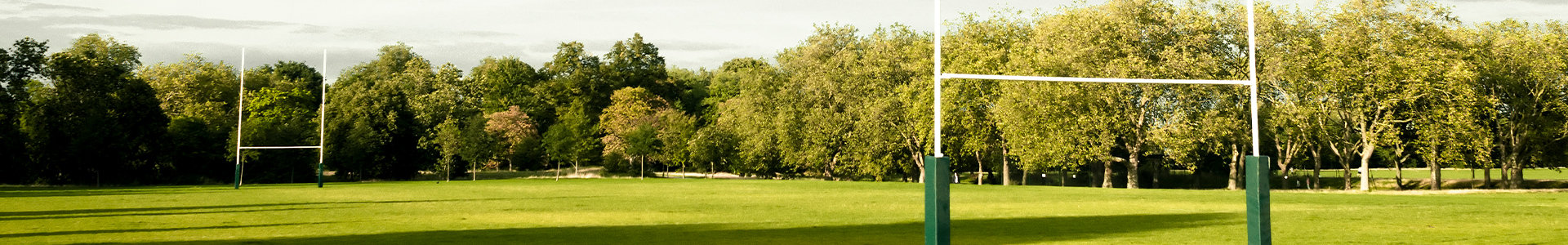 Rugby goal posts in field