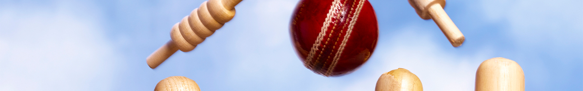 Cricket ball hitting the wickets