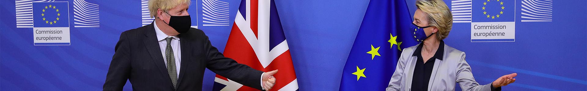 Prime Minister Boris Johnson and European Commission president Ursula von der Leyen meet for a dinner during they will try to reach a breakthrough on a post-Brexit trade deal on December 9, 2020 in Brussels, Belgium