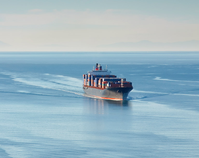 Cargo ship out at sea