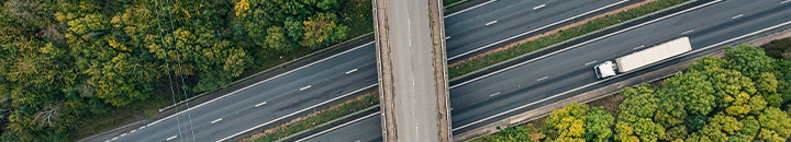 Delivery lorry driving on motorway