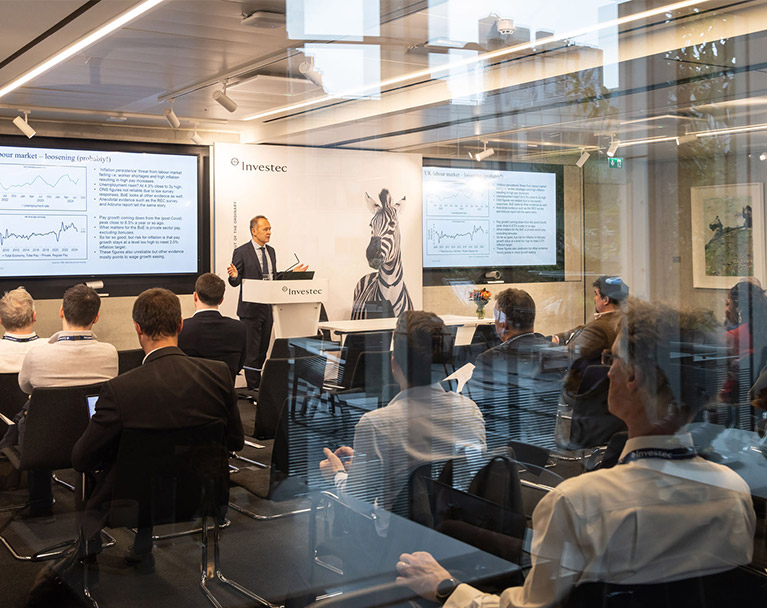 Philip Shaw speaking to CEOs during the UK CEO Conference